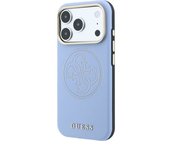 Guess Perforated 4G Gold Logo Magsafe Aizsargapvalks priekš iPhone 18 Pro Max / 17 Pro Max / gaiši zils Neoriģinālie Maciņi
