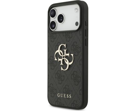 Guess PU 4G Metal Logo Case Aizsargapvalks priekš iPhone 18 Pro Max / pelēks Neoriģinālie Maciņi