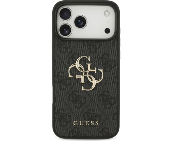 Guess PU 4G Metal Logo Case Aizsargapvalks priekš iPhone 18 Pro Max / pelēks Neoriģinālie Maciņi