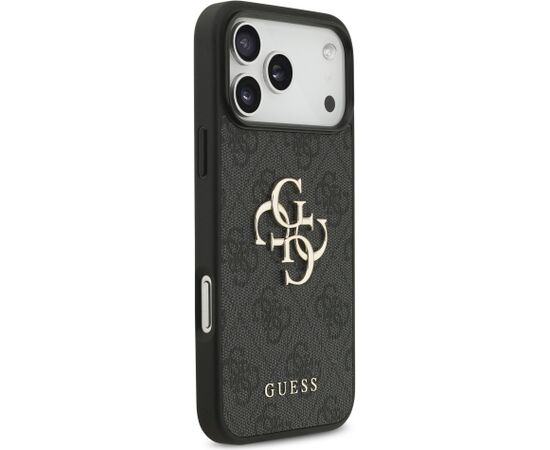 Guess PU 4G Metal Logo Case Aizsargapvalks priekš iPhone 18 Pro Max / pelēks Neoriģinālie Maciņi