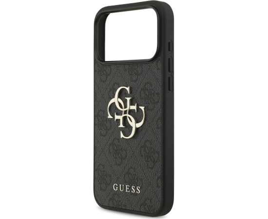 Guess PU 4G Metal Logo Case Aizsargapvalks priekš iPhone 18 Pro Max / pelēks Neoriģinālie Maciņi
