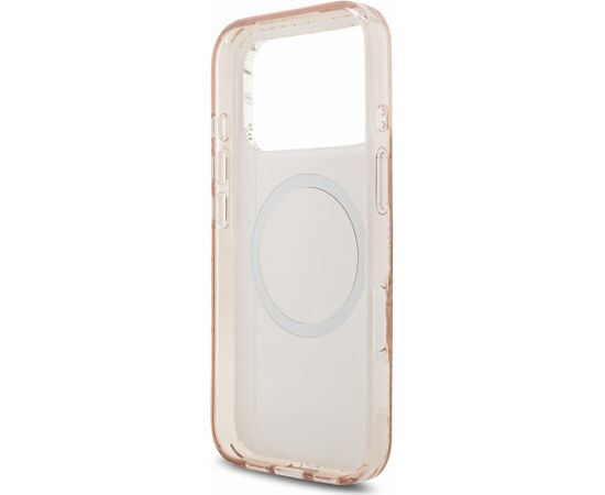 Guess IML Flowers Allover Strap MagSafe Case Aizsargapvalks priekš iPhone 18 Pro / rozā Neoriģinālie Maciņi