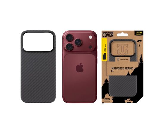 Tactical MagForce Aramid Cover Aizsargapvalks priekš Apple iPhone 17 Pro/18 Pro / melns Neoriģinālie Maciņi