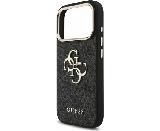 Guess PU 4G Metal Logo Strap Case Aizsargapvalks priekš iPhone 18 Pro / melns Neoriģinālie Maciņi
