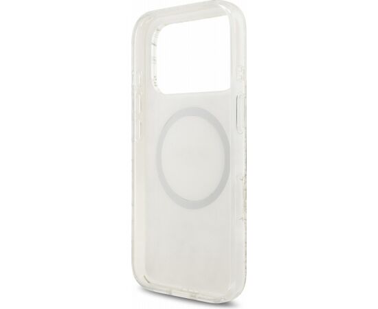Guess IML Flowers Allover Strap MagSafe Case Aizsargapvalks priekš iPhone 18 Pro / balts Neoriģinālie Maciņi