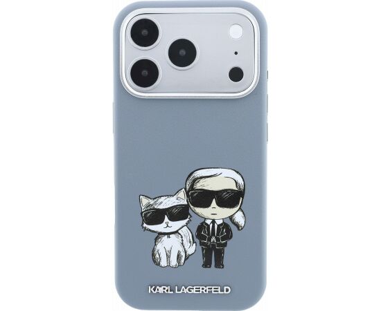 Karl Lagerfeld PU Semi Wrap Smooth Sketch Bodies Magsafe Case Aizsargapvalks priekš iPhone 18 Pro Max / zils Neoriģinālie Maciņi