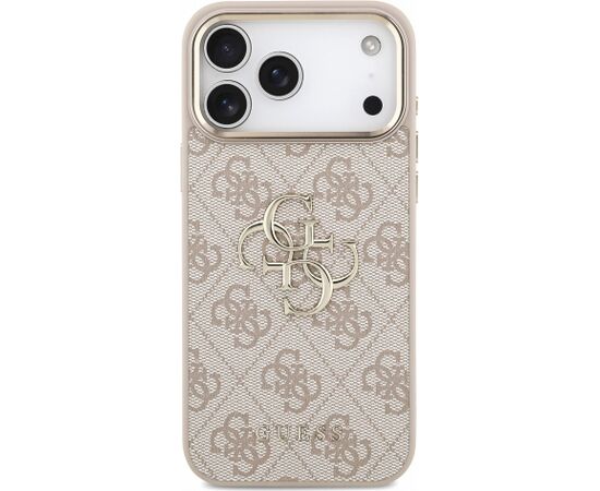 Guess PU 4G Metal Logo Strap Case Aizsargapvalks priekš iPhone 18 Pro Max / rozā Neoriģinālie Maciņi