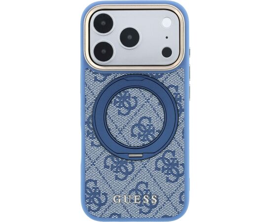Guess PU 4G Ring Stand MagSafe Case Aizsargapvalks priekš iPhone 18 Pro / zils Neoriģinālie Maciņi
