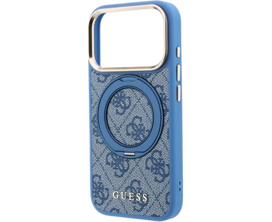 Guess PU 4G Ring Stand MagSafe Case Aizsargapvalks priekš iPhone 18 Pro / zils Neoriģinālie Maciņi