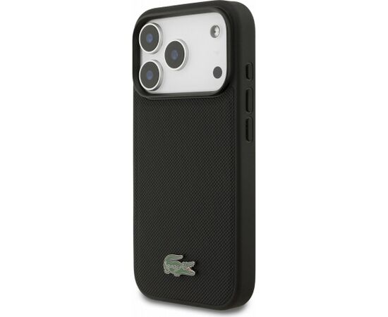 Lacoste PVC Iconic Petit Pique Metal Logo MagSafe Case Aizsargapvalks priekš iPhone 18 Pro / melns Neoriģinālie Maciņi