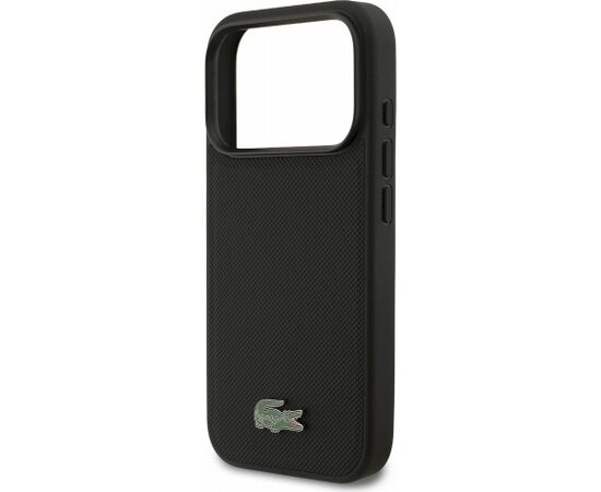 Lacoste PVC Iconic Petit Pique Metal Logo MagSafe Case Aizsargapvalks priekš iPhone 18 Pro / melns Neoriģinālie Maciņi