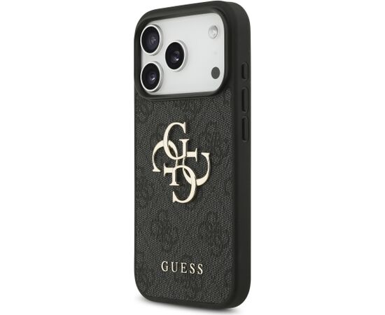Guess PU 4G Metal Logo Case Aizsargapvalks priekš iPhone 18 Pro / pelēks Neoriģinālie Maciņi