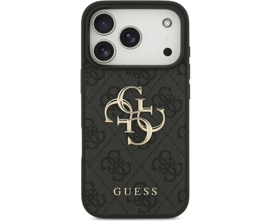 Guess PU 4G Metal Logo Case Aizsargapvalks priekš iPhone 18 Pro / pelēks Neoriģinālie Maciņi