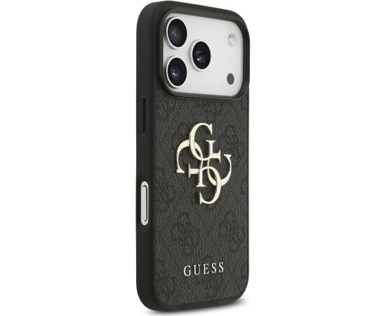 Guess PU 4G Metal Logo Case Aizsargapvalks priekš iPhone 18 Pro / pelēks Neoriģinālie Maciņi