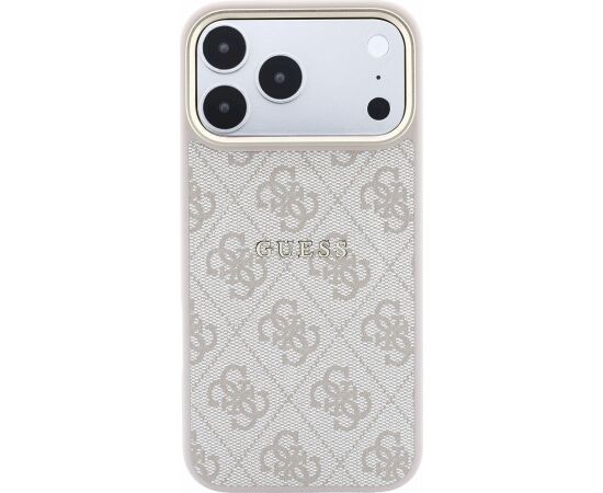 Guess PU Leather 4G Gold Frame Embossed MagSafe Case Aizsargapvalks priekš iPhone 18 Pro Max / rozā Neoriģinālie Maciņi