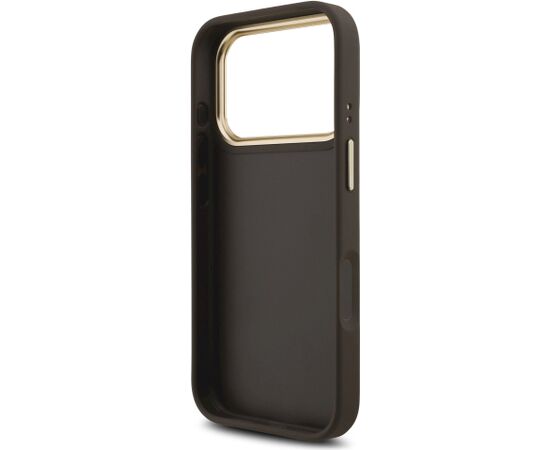 Guess PU Leather 4G Metal Logo Gold Frame Case Aizsargapvalks priekš iPhone 18 Pro / brūns Neoriģinālie Maciņi