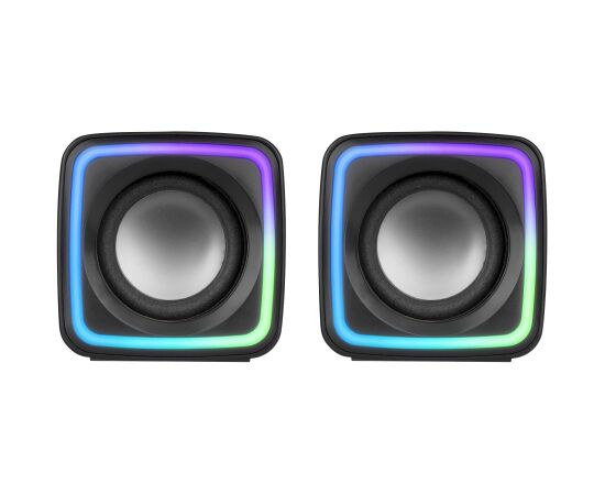Mars Gaming MSCUBE Компактные RGB игровые колонки DSP 8W / чёрные Aудио-видео