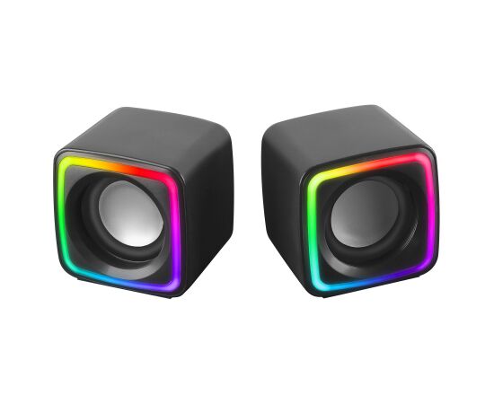 Mars Gaming MSCUBE Компактные RGB игровые колонки DSP 8W / чёрные Aудио-видео