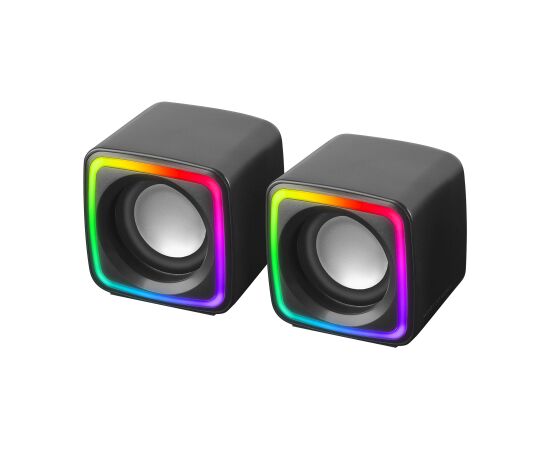 Mars Gaming MSCUBE Компактные RGB игровые колонки DSP 8W / чёрные Aудио-видео