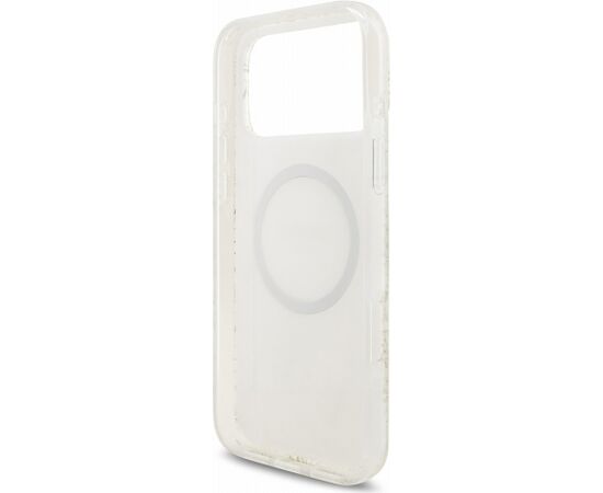 Guess IML Flowers Allover Strap MagSafe Case Aizsargapvalks priekš iPhone 18 Pro Max / balts Neoriģinālie Maciņi