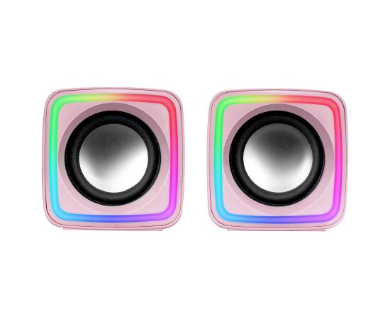 Mars Gaming MSCUBEP Kompaktie RGB gaming skaļruņi 8W DSP / rozā Jaunumi - Audio-Video