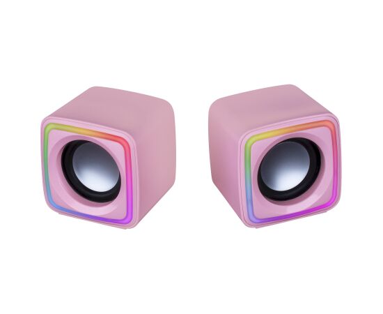 Mars Gaming MSCUBEP Kompaktie RGB gaming skaļruņi 8W DSP / rozā Jaunumi - Audio-Video