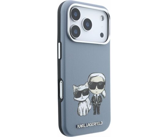 Karl Lagerfeld PU Semi Wrap Smooth Sketch Bodies Magsafe Case Aizsargapvalks priekš iPhone 18 Pro / zils Neoriģinālie Maciņi