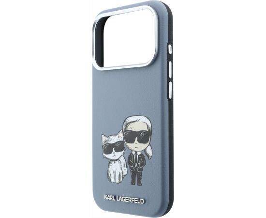 Karl Lagerfeld PU Semi Wrap Smooth Sketch Bodies Magsafe Case Aizsargapvalks priekš iPhone 18 Pro / zils Neoriģinālie Maciņi