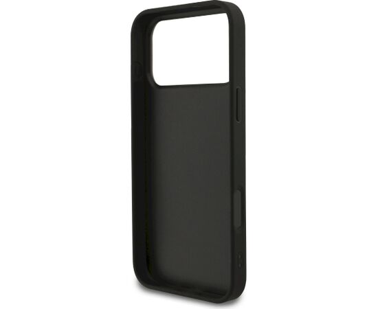 Guess PU Fixed Glitter 4G Metal Logo Case Aizsargapvalks priekš iPhone 18 Pro Max / melns Neoriģinālie Maciņi