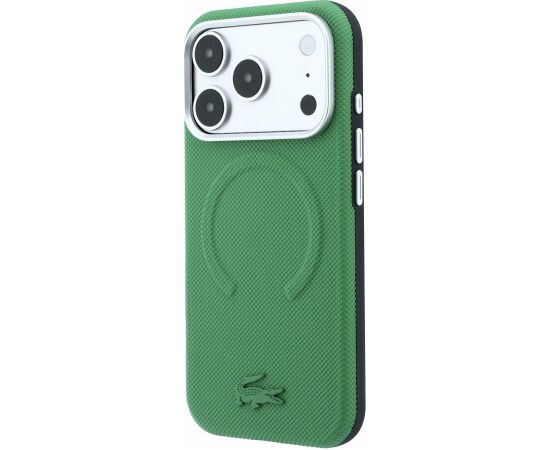 Lacoste PVC Petit Pique Semi Wrap Embossed MagSafe Case Aizsargapvalks priekš iPhone 18 Pro Max / Estragon Neoriģinālie Maciņi
