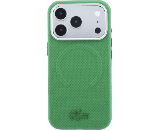 Lacoste PVC Petit Pique Semi Wrap Embossed MagSafe Case Aizsargapvalks priekš iPhone 18 Pro Max / Estragon Neoriģinālie Maciņi
