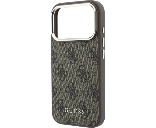 Guess PU Leather 4G Gold Frame MagSafe Case Aizsargapvalks priekš iPhone 18 Pro Max / brūns Neoriģinālie Maciņi