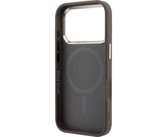 Guess PU Leather 4G Gold Frame MagSafe Case Aizsargapvalks priekš iPhone 18 Pro Max / brūns Neoriģinālie Maciņi