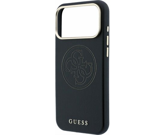 Guess PU Semi Wrap Perforated 4G Logo MagSafe Case Aizsargapvalks priekš iPhone 18 Pro / melns Neoriģinālie Maciņi