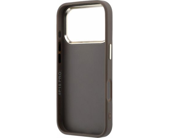 Guess PU 4G Resin Metal Logo Case Aizsargapvalks priekš iPhone 18 Pro Max / brūns Neoriģinālie Maciņi