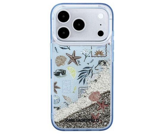 Karl Lagerfeld Liquid Glitter Beach Case Aizsargapvalks priekš iPhone 18 Pro / zils Neoriģinālie Maciņi