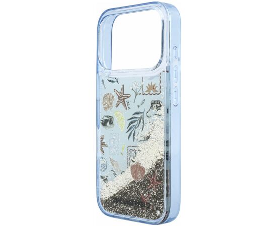 Karl Lagerfeld Liquid Glitter Beach Case Aizsargapvalks priekš iPhone 18 Pro / zils Neoriģinālie Maciņi