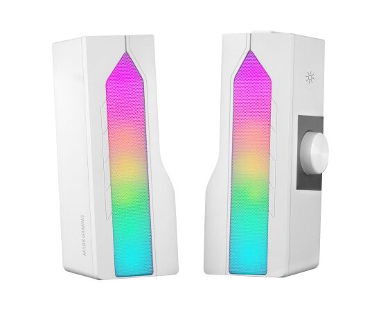 Mars Gaming MSDUOW Bluetooth 5.0 Stereo Soundbar skaļruņi RGB Mesh DSP 15W / balts Jaunumi - Audio-Video