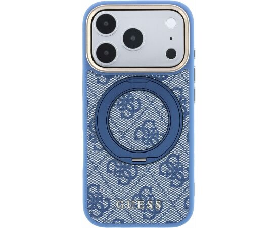 Guess PU 4G Ring Stand MagSafe Case Aizsargapvalks priekš iPhone 18 Pro Max / zils Neoriģinālie Maciņi