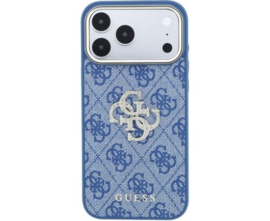 Guess PU 4G Strass Metal Logo Case Aizsargapvalks priekš iPhone 18 Pro Max / zils Neoriģinālie Maciņi