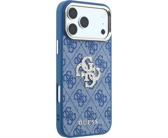 Guess PU 4G Strass Metal Logo Case Aizsargapvalks priekš iPhone 18 Pro Max / zils Neoriģinālie Maciņi
