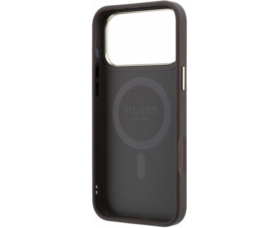 Guess PU 4G Ring Stand MagSafe Case Aizsargapvalks priekš iPhone 18 Pro Max / brūns Neoriģinālie Maciņi