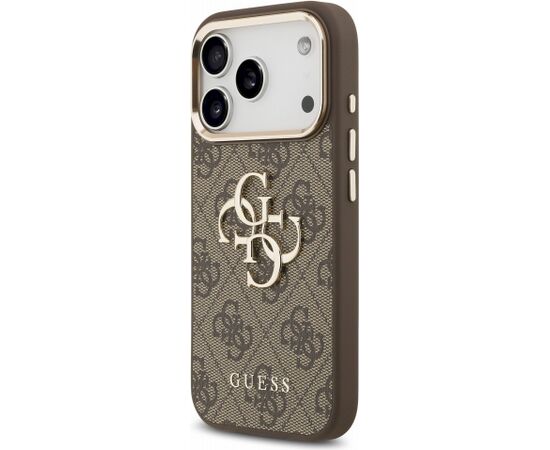 Guess PU 4G Metal Logo Strap Case Aizsargapvalks priekš iPhone 18 Pro Max / brūns Neoriģinālie Maciņi