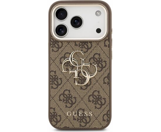 Guess PU 4G Metal Logo Strap Case Aizsargapvalks priekš iPhone 18 Pro Max / brūns Neoriģinālie Maciņi
