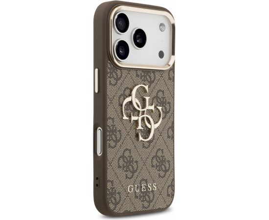 Guess PU 4G Metal Logo Strap Case Aizsargapvalks priekš iPhone 18 Pro Max / brūns Neoriģinālie Maciņi