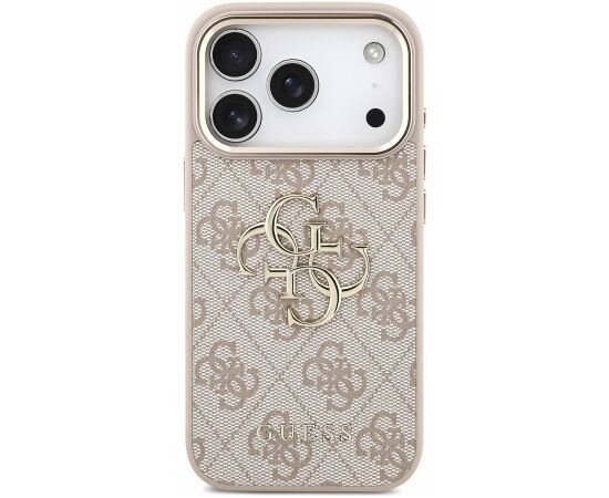 Guess PU 4G Metal Logo Strap Case Aizsargapvalks priekš iPhone 18 Pro / rozā Neoriģinālie Maciņi