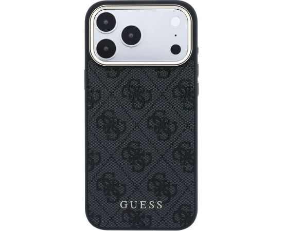 Guess PU Leather 4G Gold Frame MagSafe Case Aizsargapvalks priekš iPhone 18 Pro Max / melns Neoriģinālie Maciņi