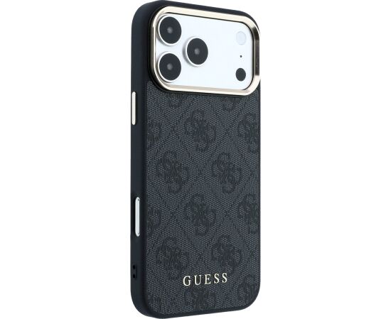 Guess PU Leather 4G Gold Frame MagSafe Case Aizsargapvalks priekš iPhone 18 Pro Max / melns Neoriģinālie Maciņi