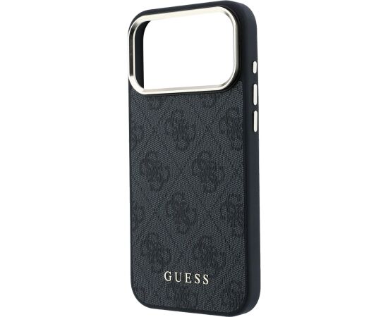 Guess PU Leather 4G Gold Frame MagSafe Case Aizsargapvalks priekš iPhone 18 Pro Max / melns Neoriģinālie Maciņi