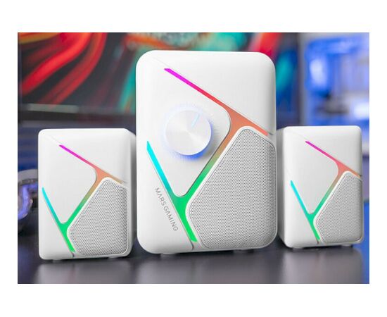 Mars Gaming MSH21W Акустическая система для компьютера 2.1 3D 35W / белые Aудио-видео